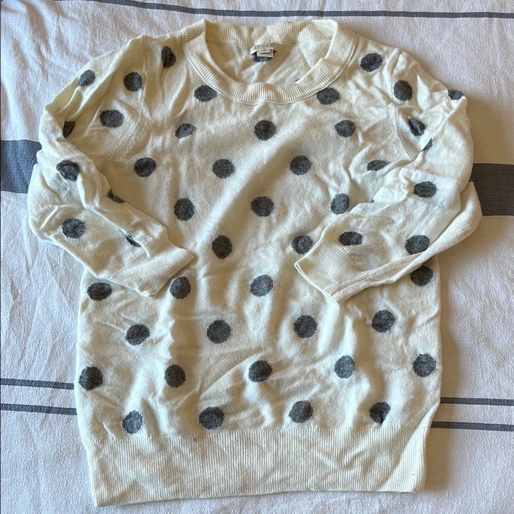 JCrew Factory Women’s Polka Dot Merino Wool Blend Sweater